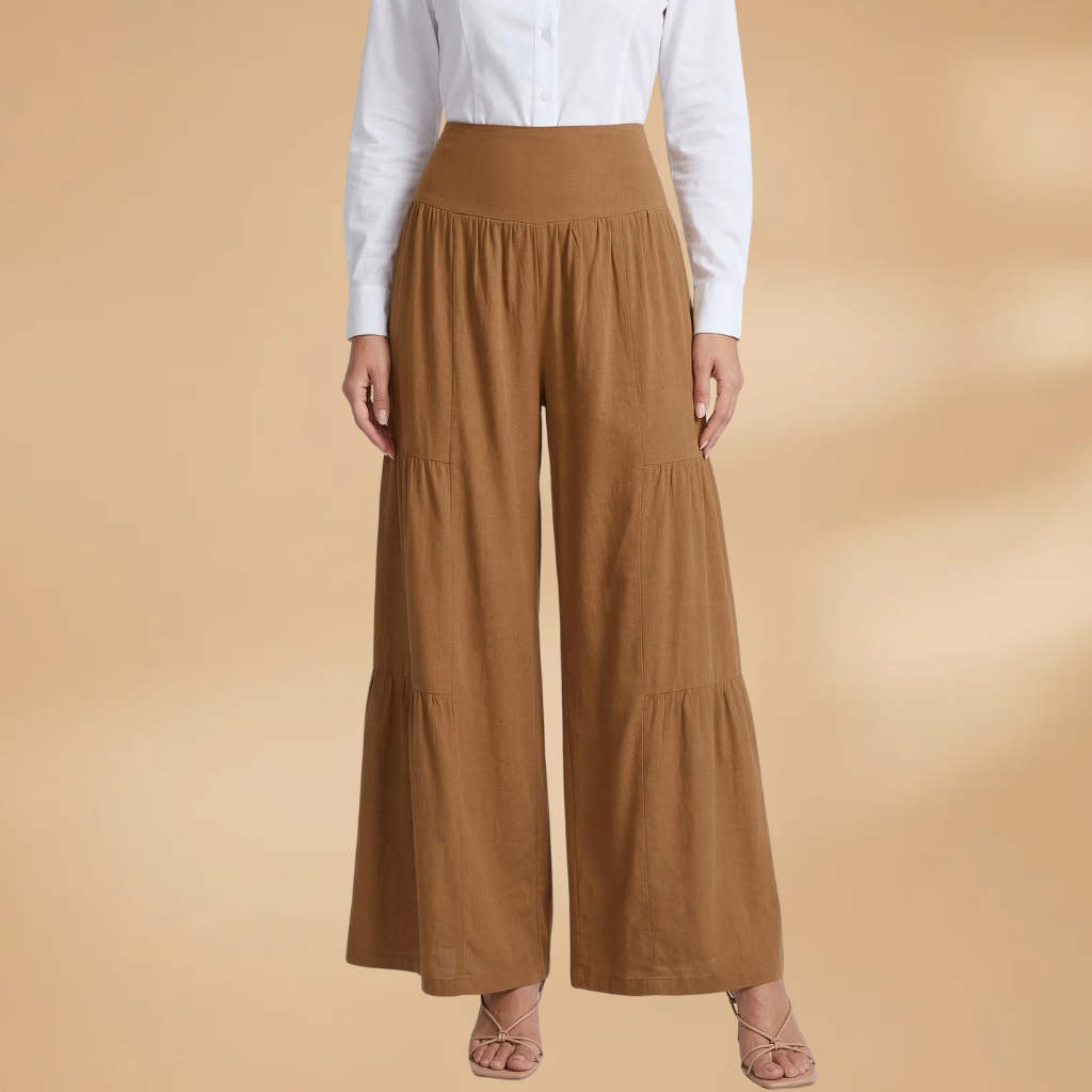 Women's Wide-Leg Trousers with High Waist and Flowy Fit