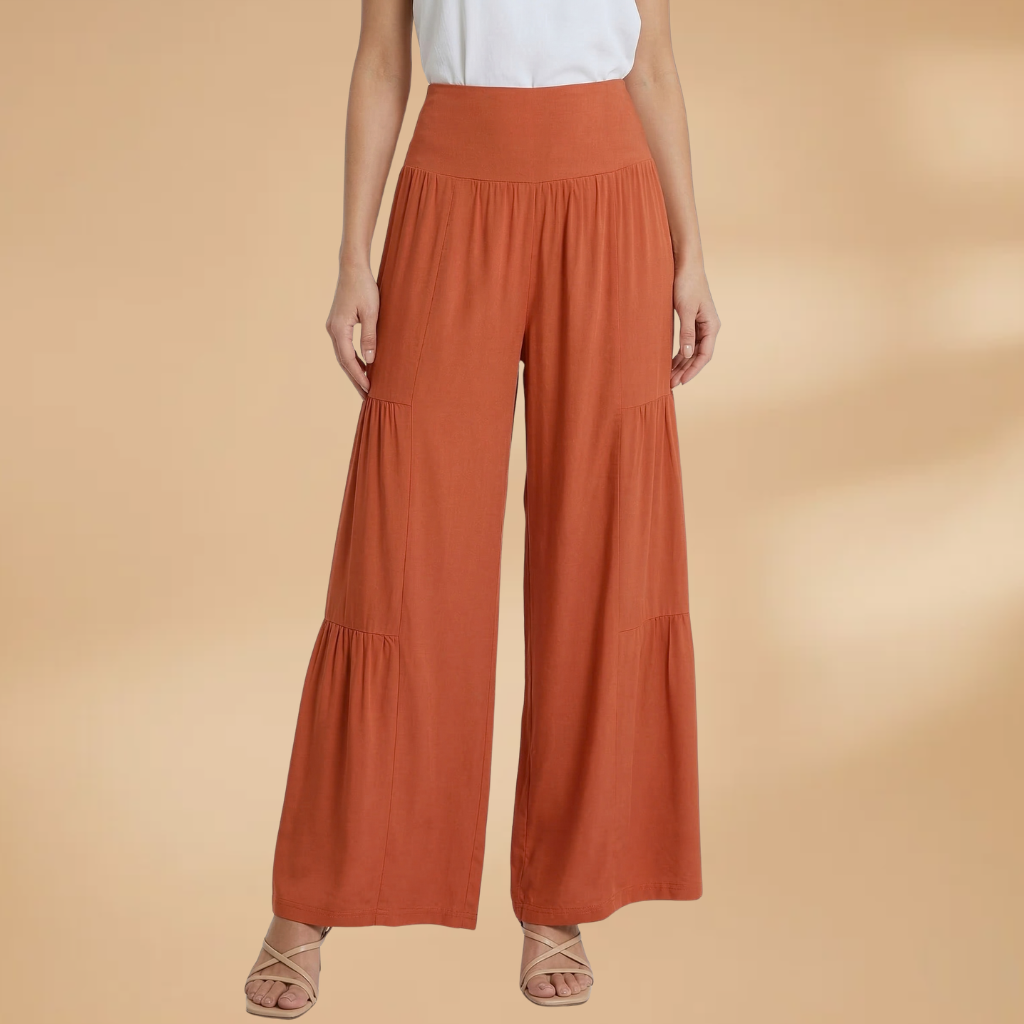Women's Wide-Leg Trousers with High Waist and Flowy Fit