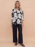 Women’s Breathable Floral Button-Down Blouse