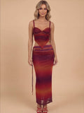 Women’s Rope Strap Crop Top and Maxi Skirt Set