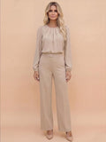 Women’s Top – Pleated Puff Sleeve Blouse