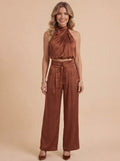 Women’s Set – One-Shoulder Top & Wide-Leg Pants