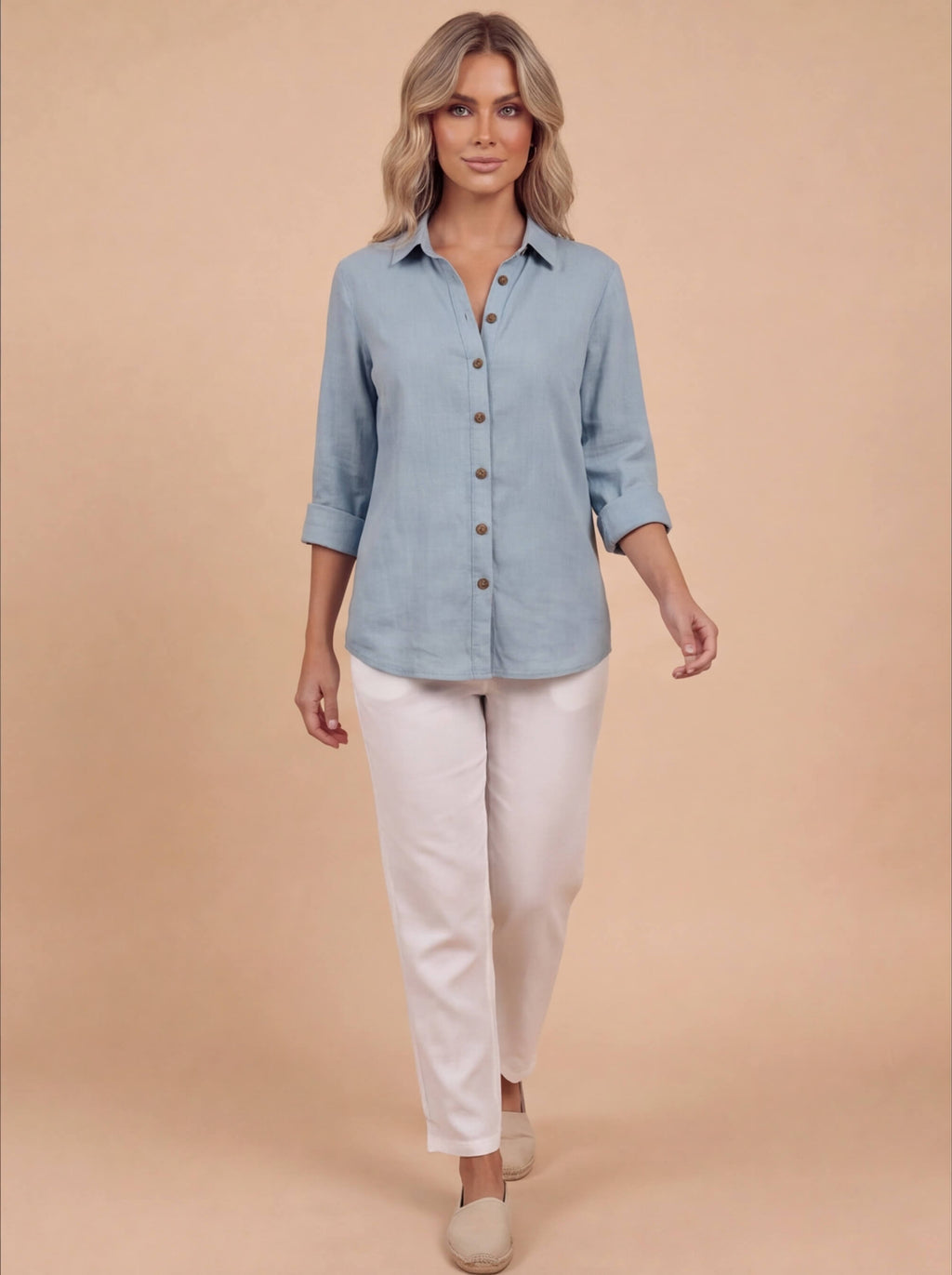 Women’s Top – Lightweight Long-Sleeve Relaxed Blouse