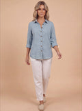 Women’s Top – Lightweight Long-Sleeve Relaxed Blouse