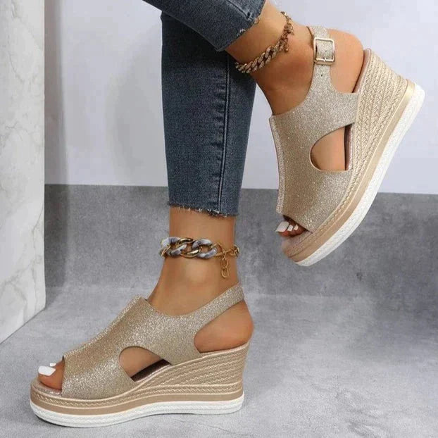 Molly | Women's Shimmer Platform Wedge Sandal