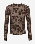 SEQUINS LEAF TOP BRUIN