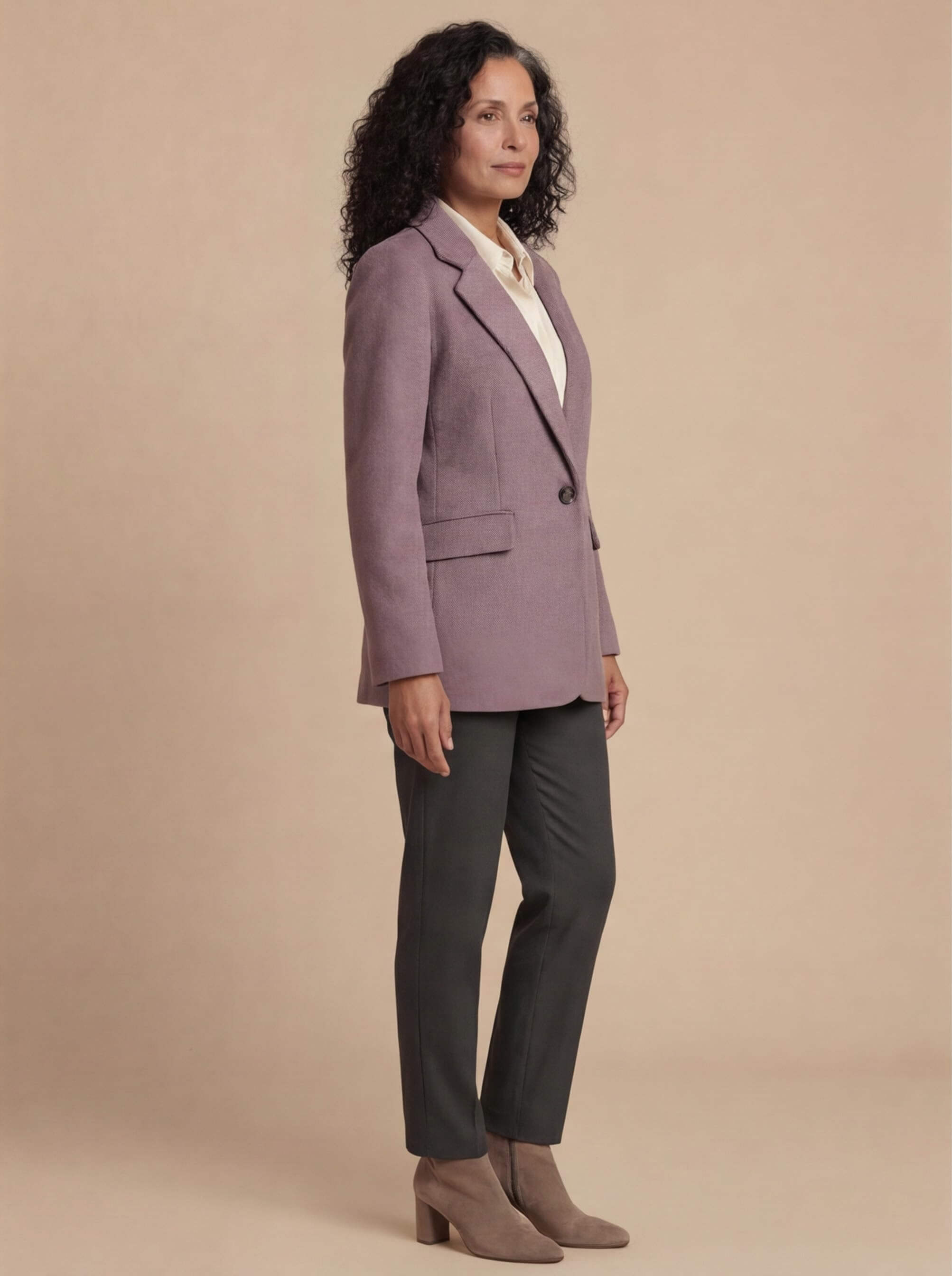 Women’s Jacket – Classic Lapel Long Sleeve Blazer