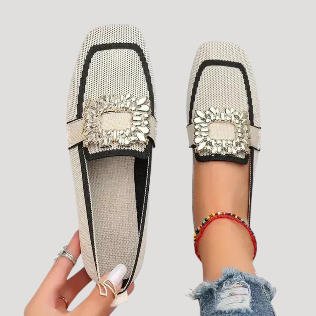 Women’s Comfortable Square Toe Embellished Loafers