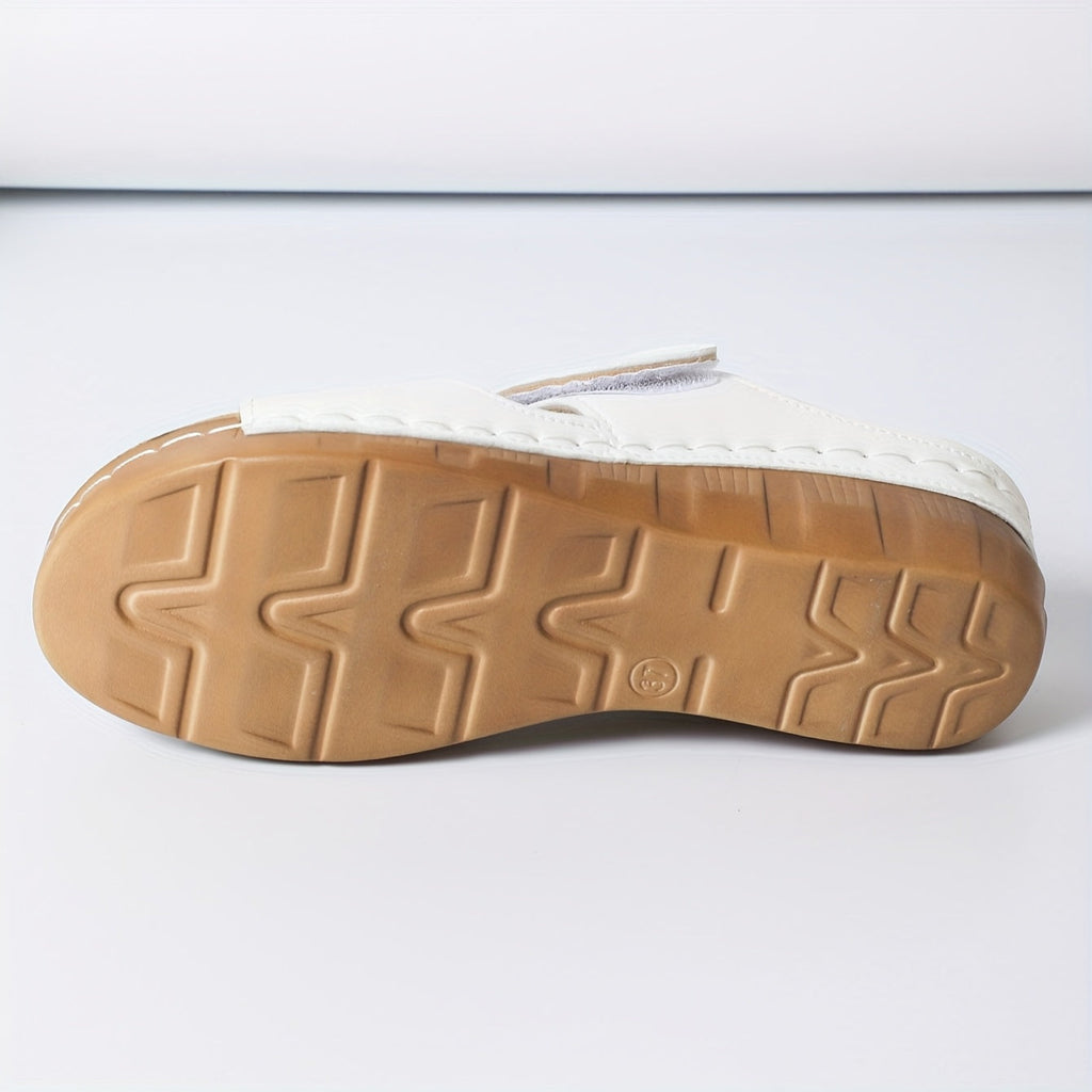 Dana | Women's Double Strap Velcro Wedge Mule