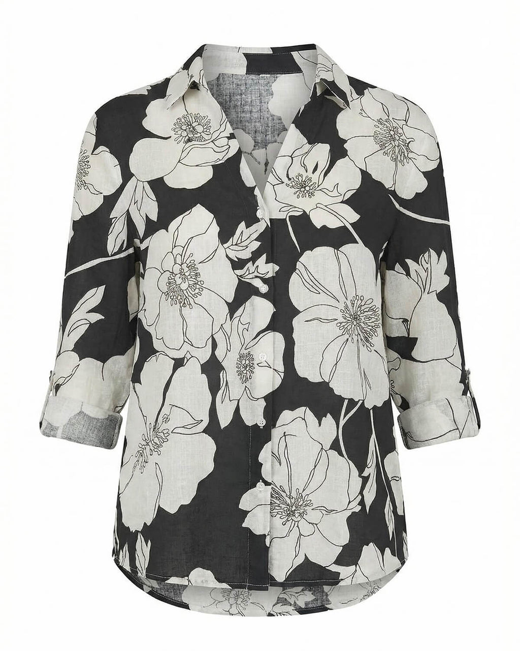Women’s Breathable Floral Button-Down Blouse