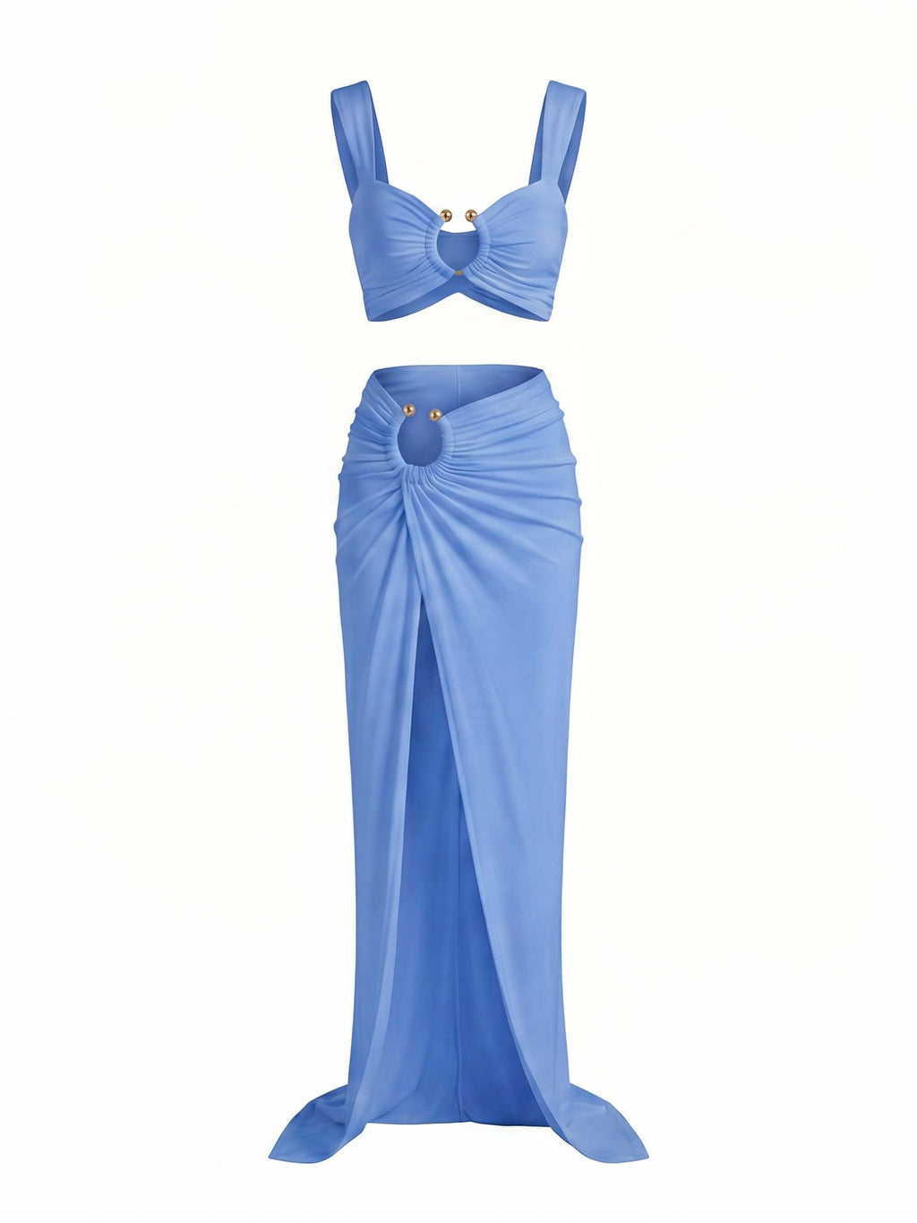 Women’s Ruched Cut-Out Bikini Skirt Set