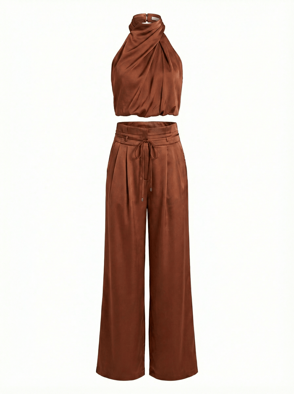 Women’s Set – One-Shoulder Top & Wide-Leg Pants