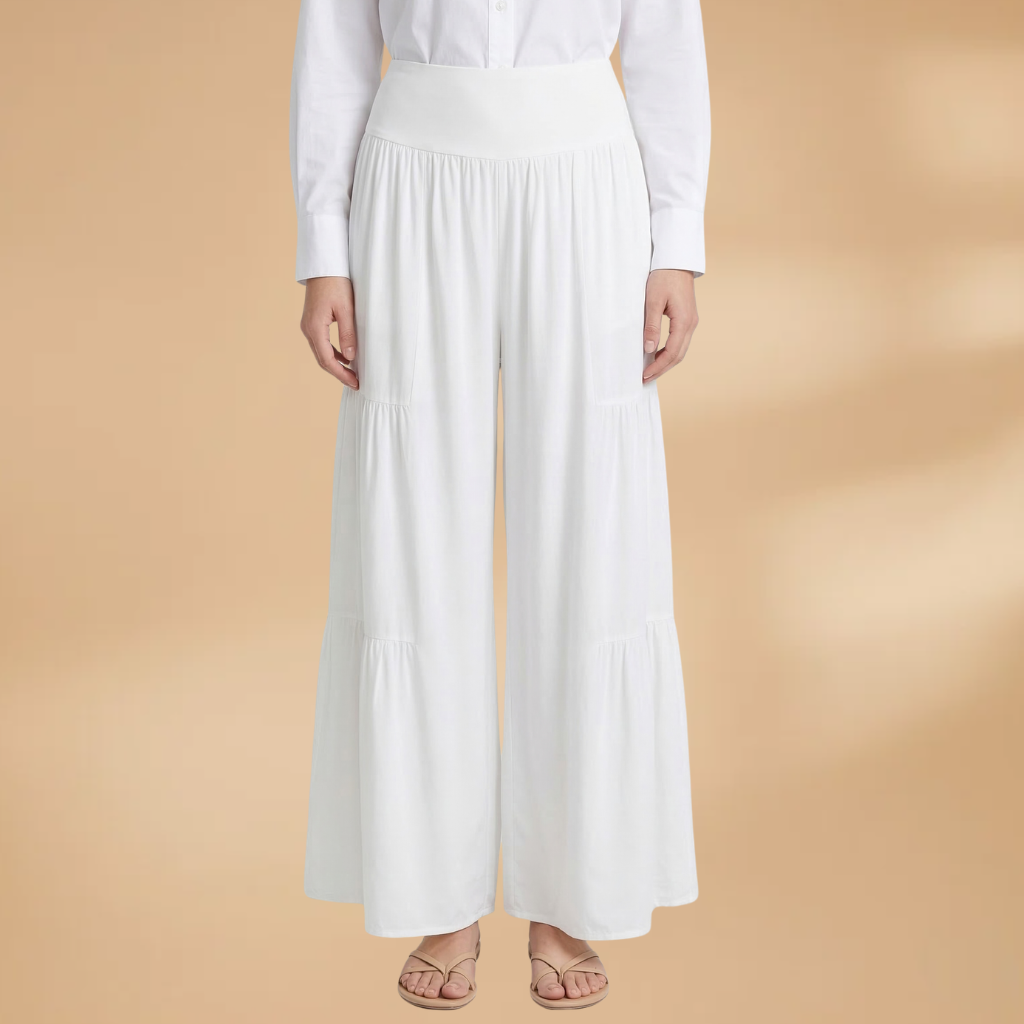 Women's Wide-Leg Trousers with High Waist and Flowy Fit
