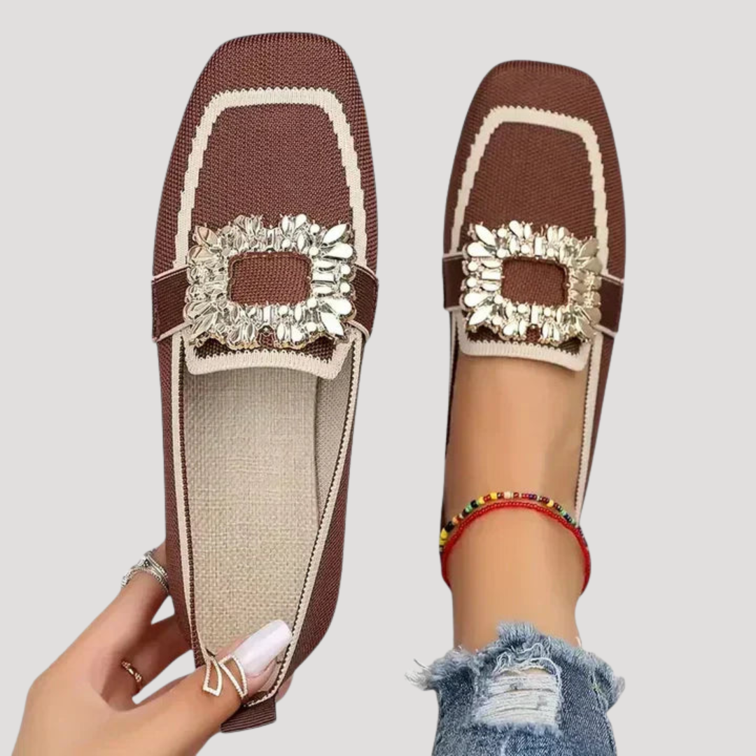 Women’s Comfortable Square Toe Embellished Loafers