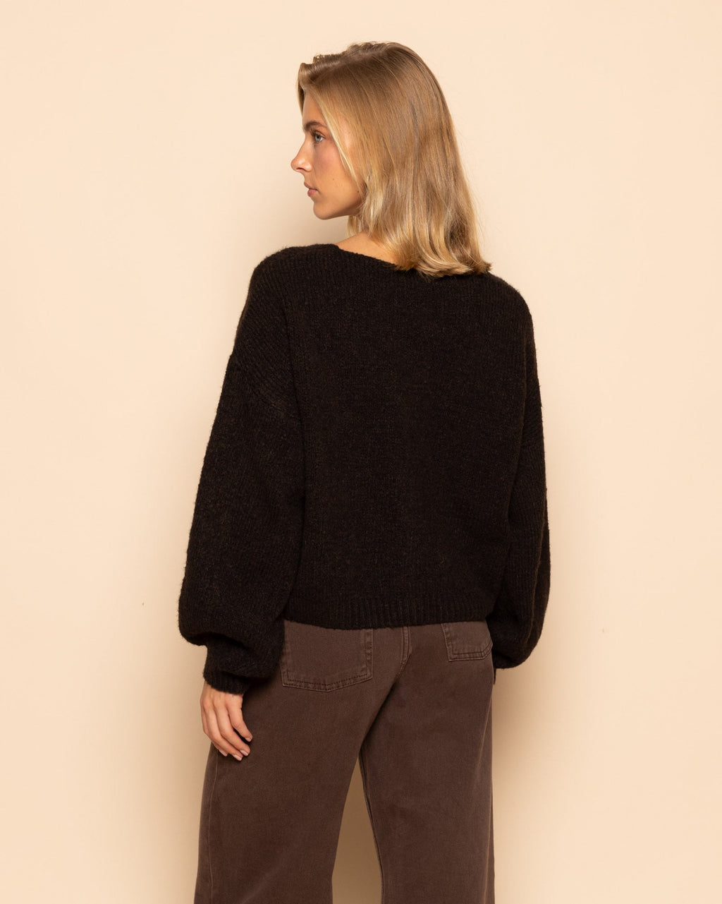 Gebreide cardigan met v-hals voor dames