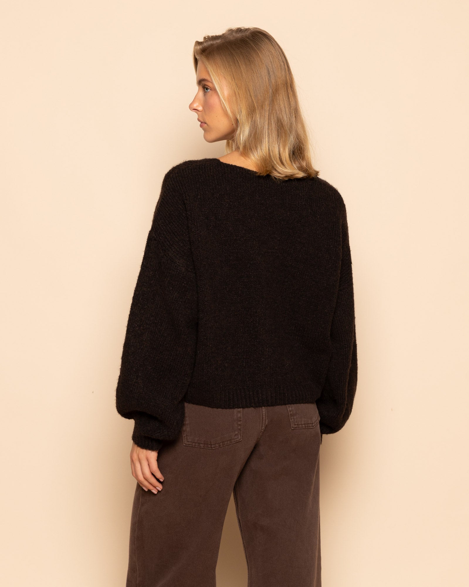 Gebreide cardigan met v-hals voor dames