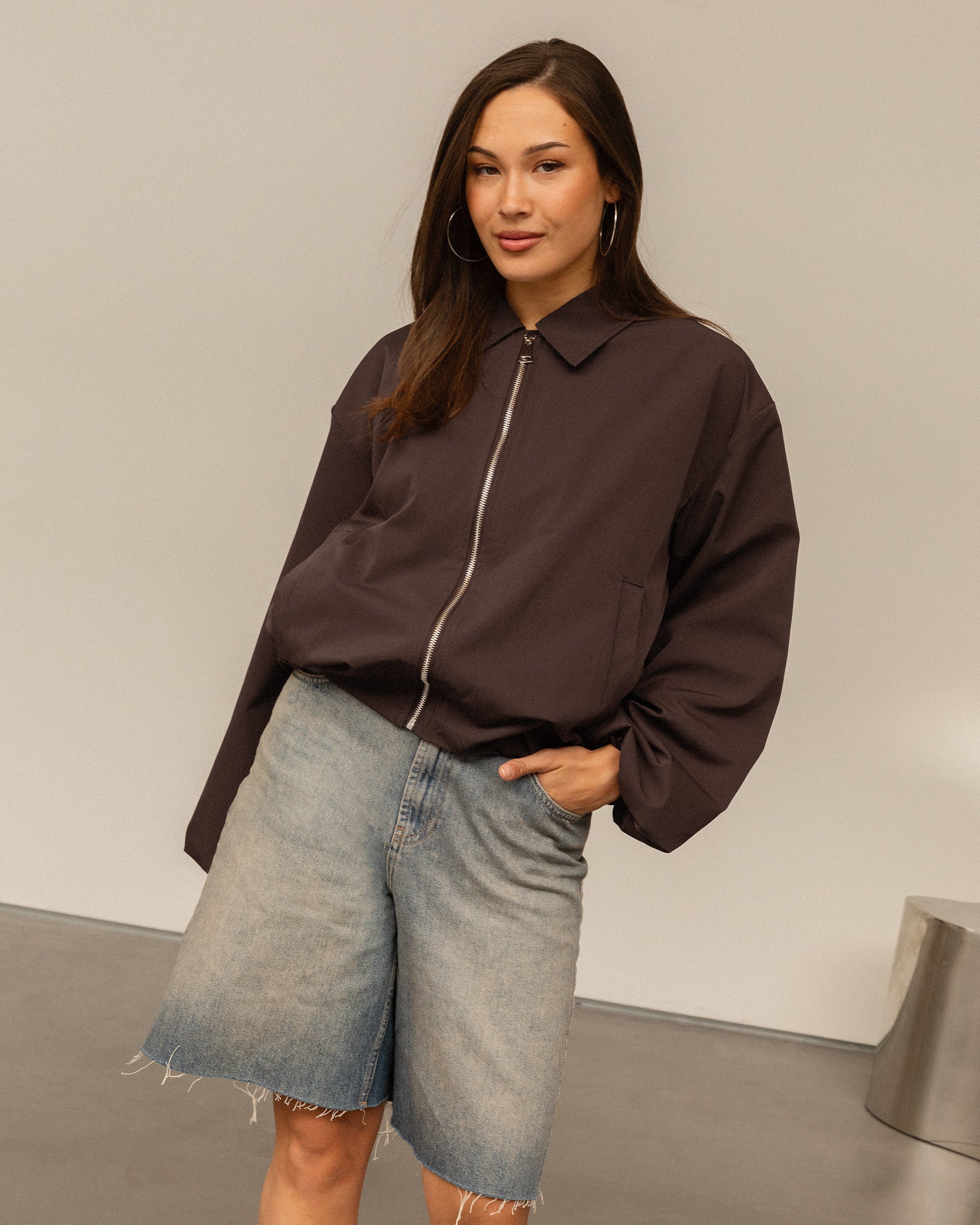 Dames track jacket met ritssluiting en sportieve pasvorm