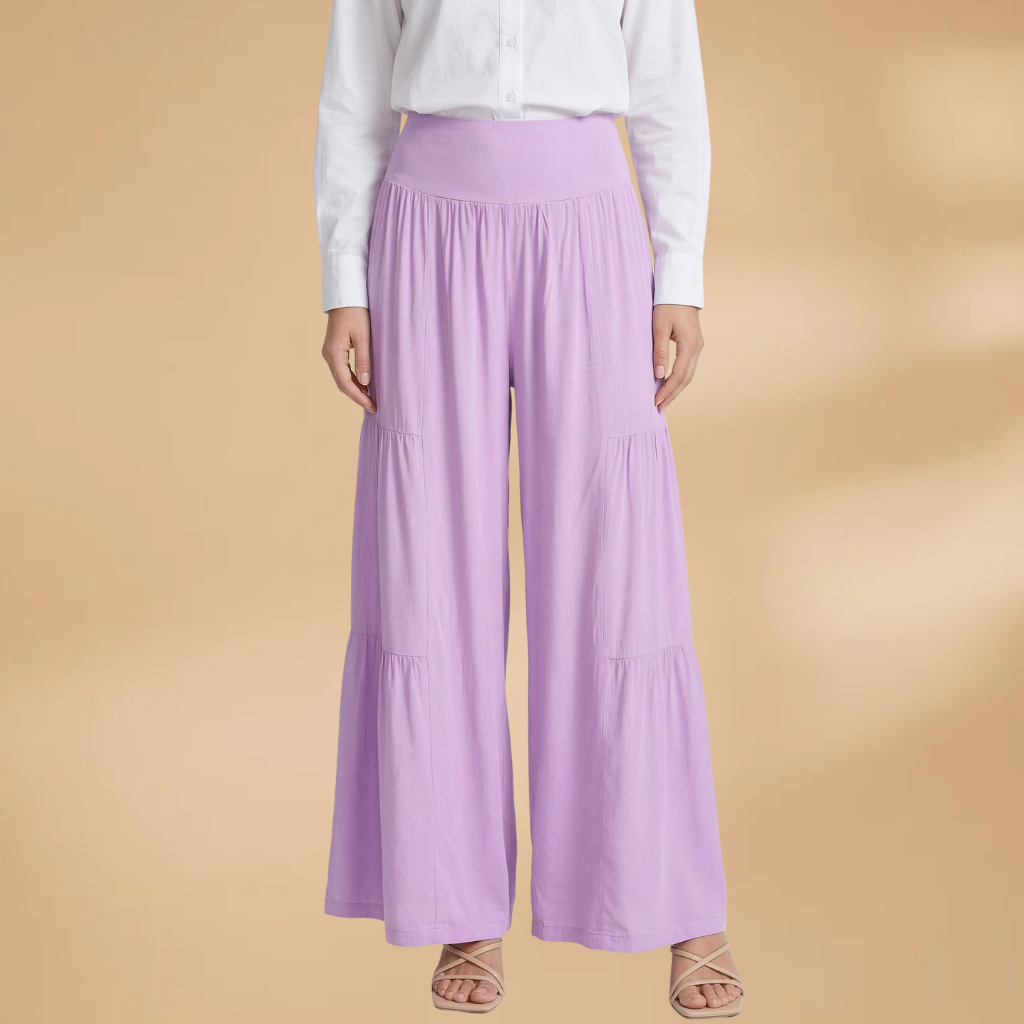 Women's Wide-Leg Trousers with High Waist and Flowy Fit