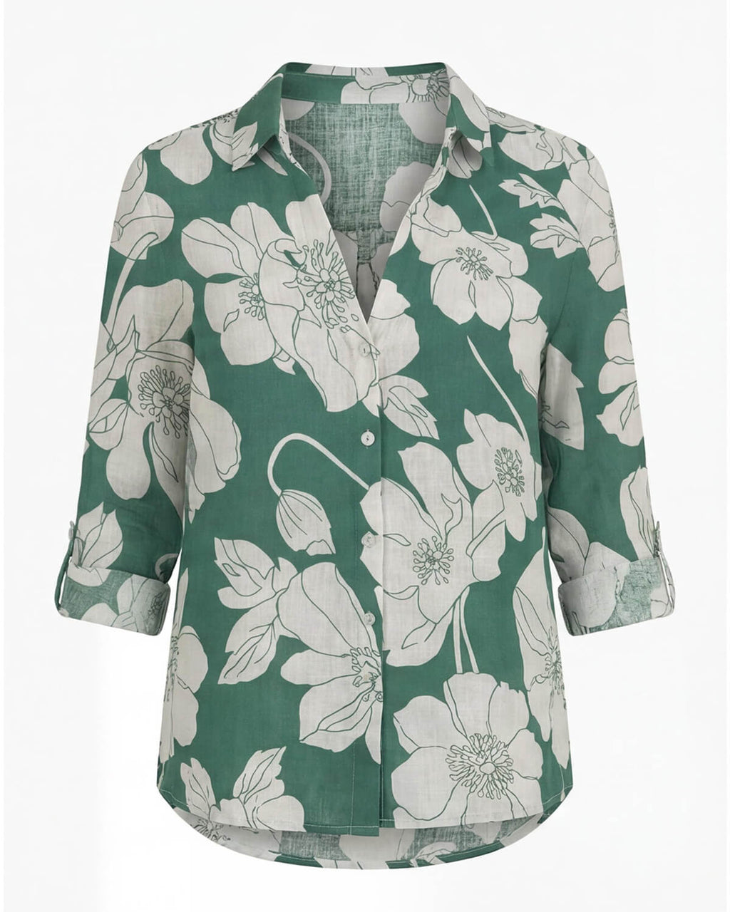 Women’s Breathable Floral Button-Down Blouse