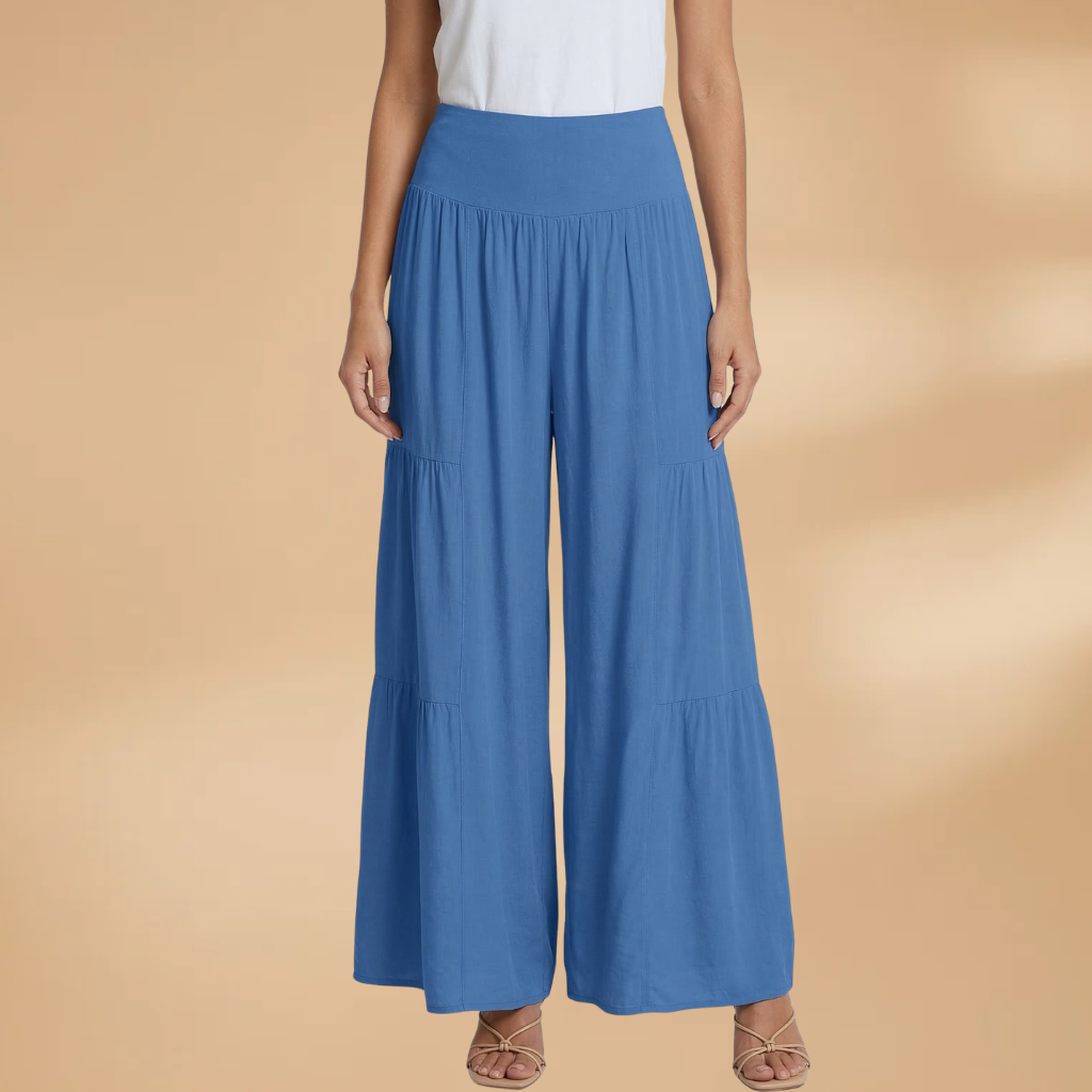 Women's Wide-Leg Trousers with High Waist and Flowy Fit