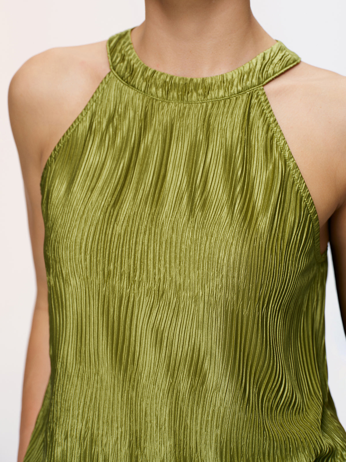 Vertical Pleated Halter Top & Pants Set