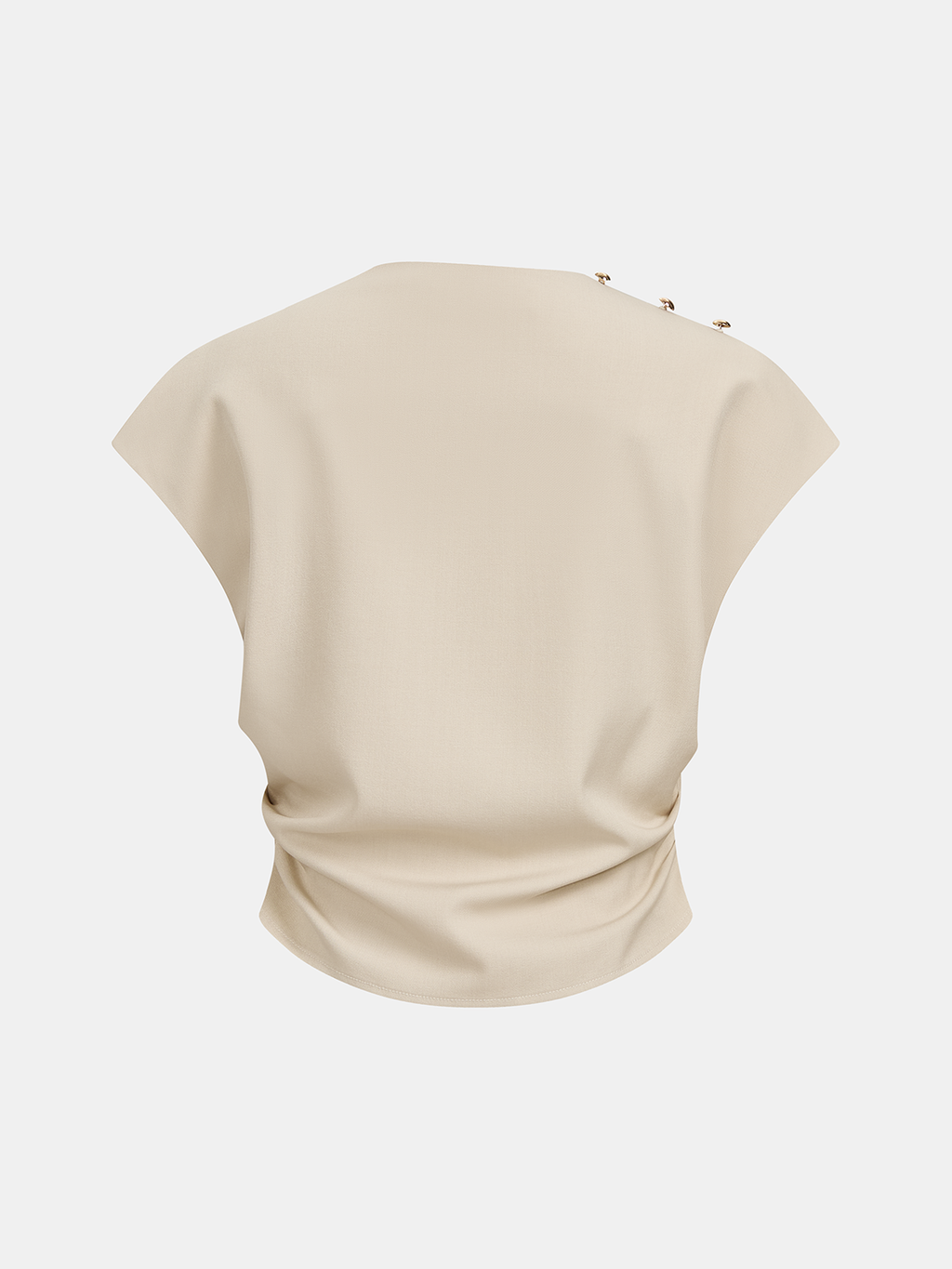 Sleeveless Ruched Top & Wide-Leg Pants Set