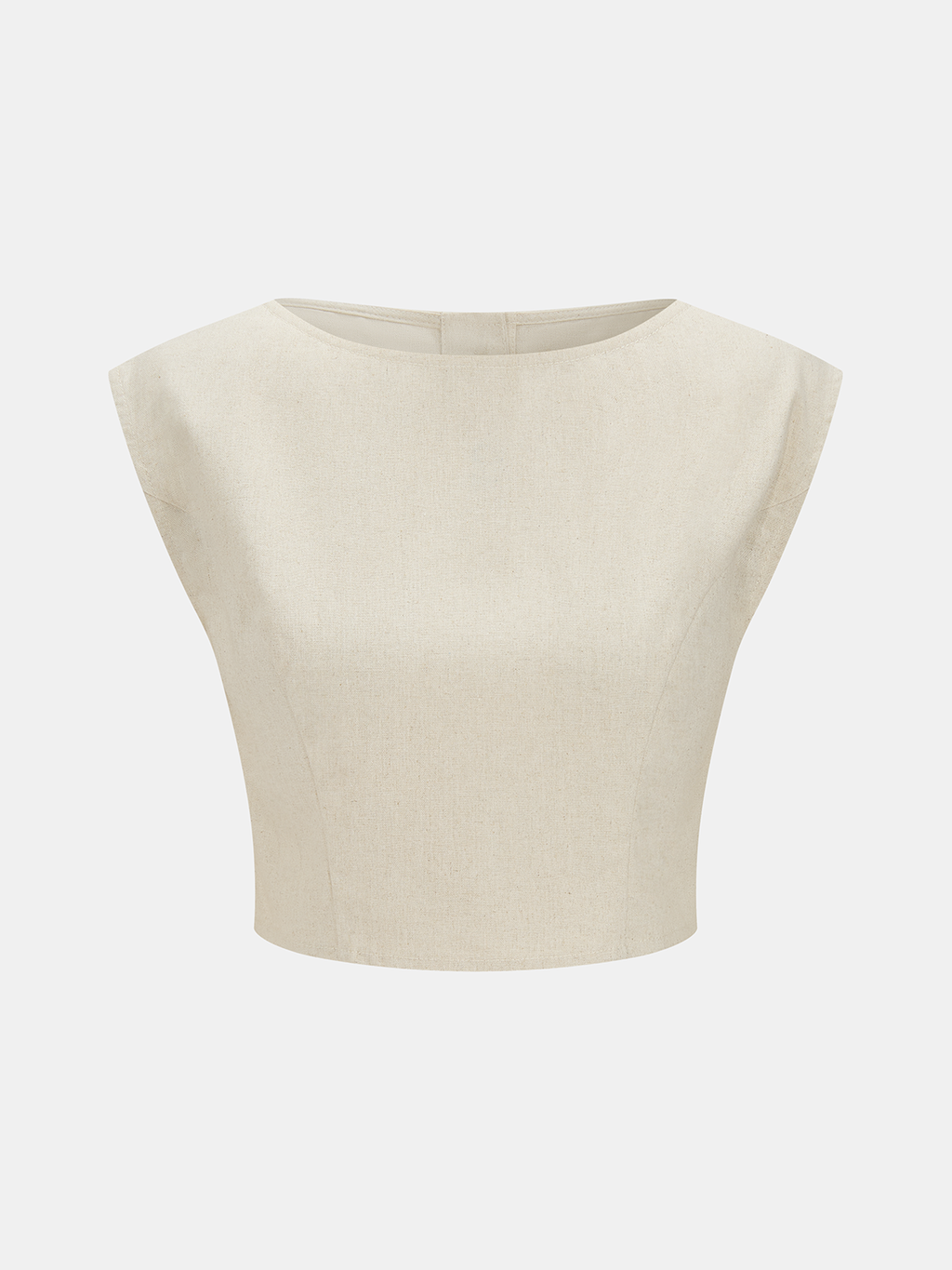 Linen-Blend Crop Top & Belted Pleated Pants Set