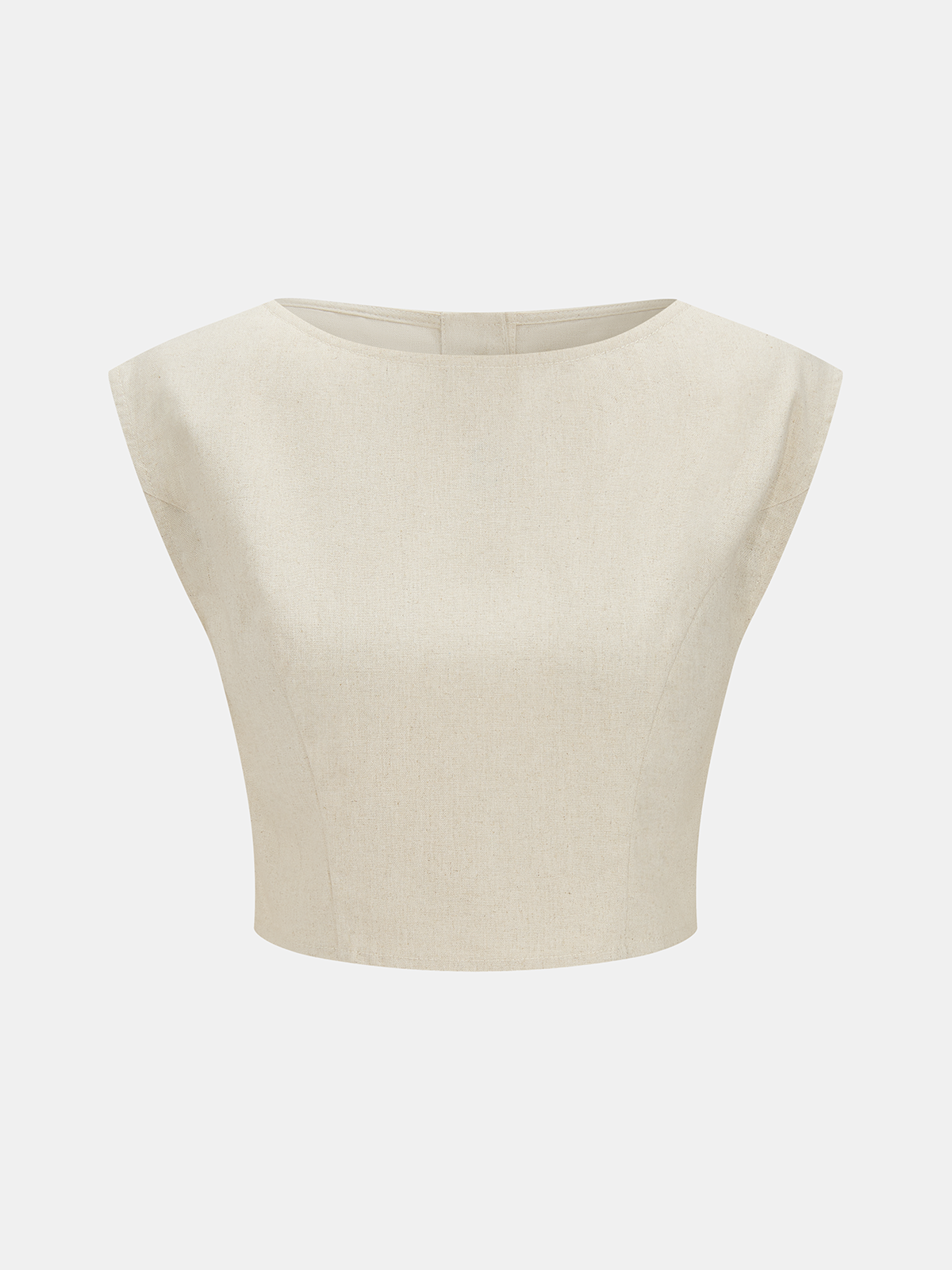 Linen-Blend Crop Top & Belted Pleated Pants Set