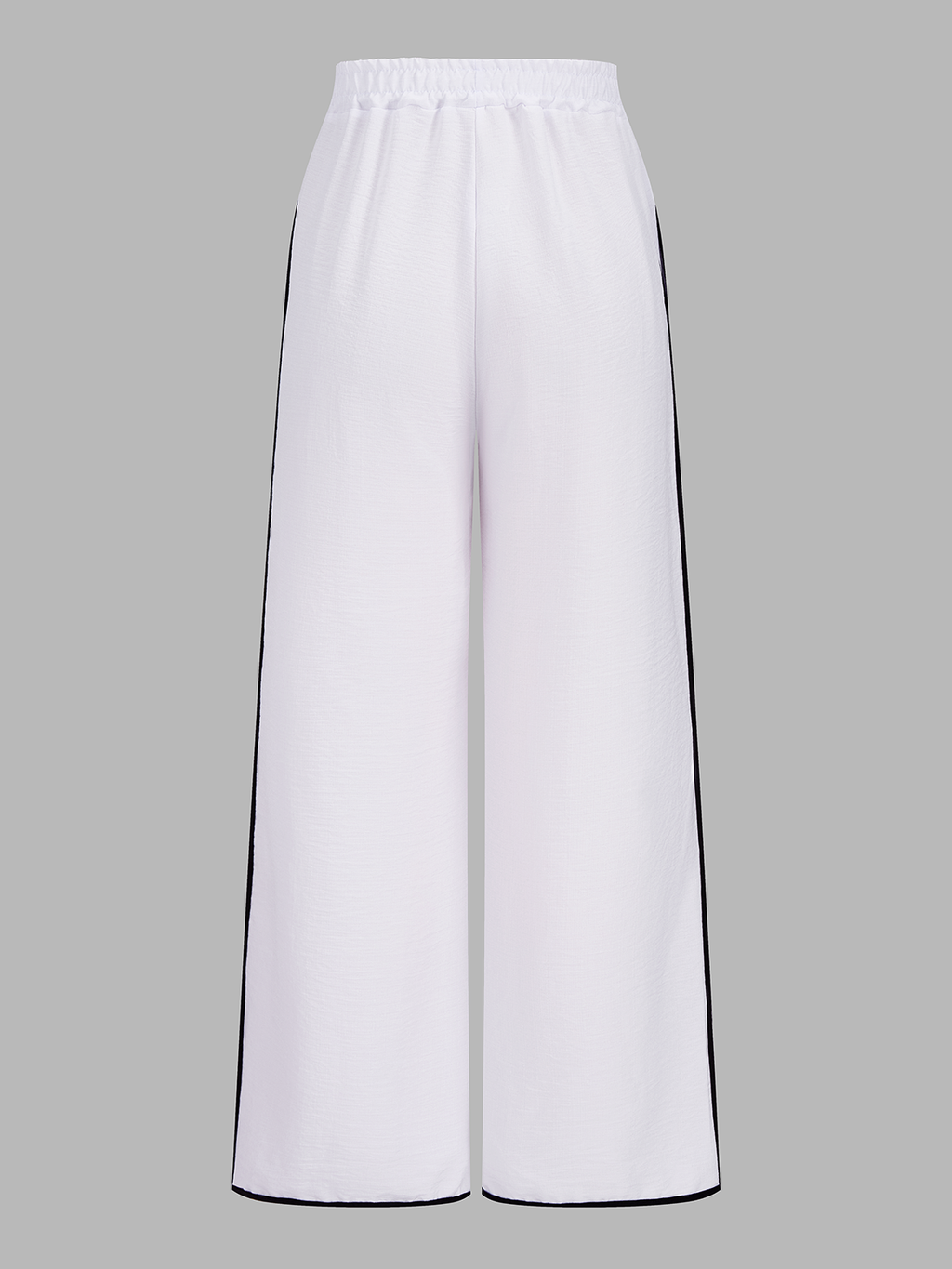 Contrast Trim Top & Elastic Waist Pants Set