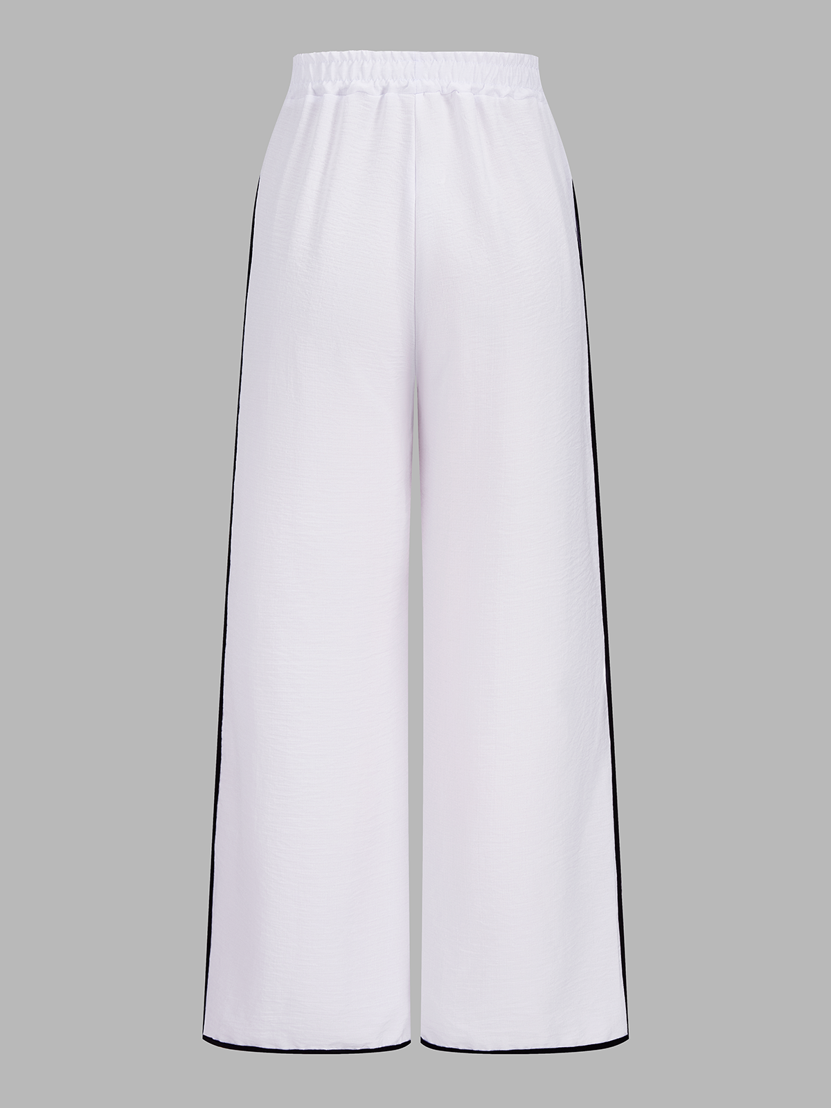 Contrast Trim Top & Elastic Waist Pants Set