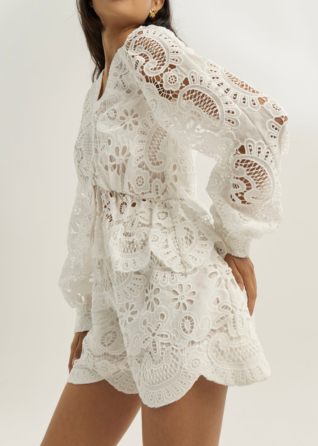 Camille Cutwork Dream Shorts | White