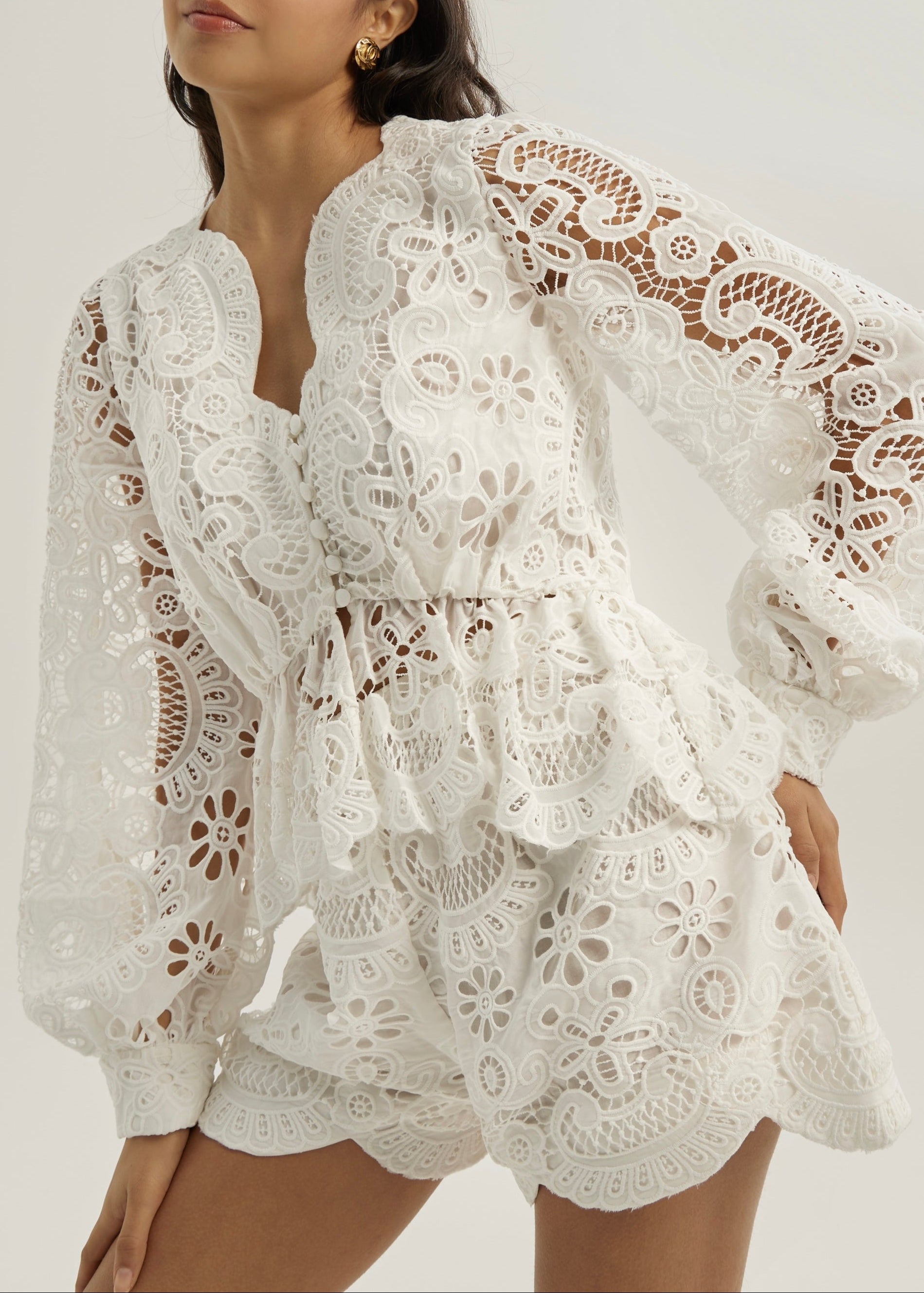 Camille Cutwork Dream Shorts | White