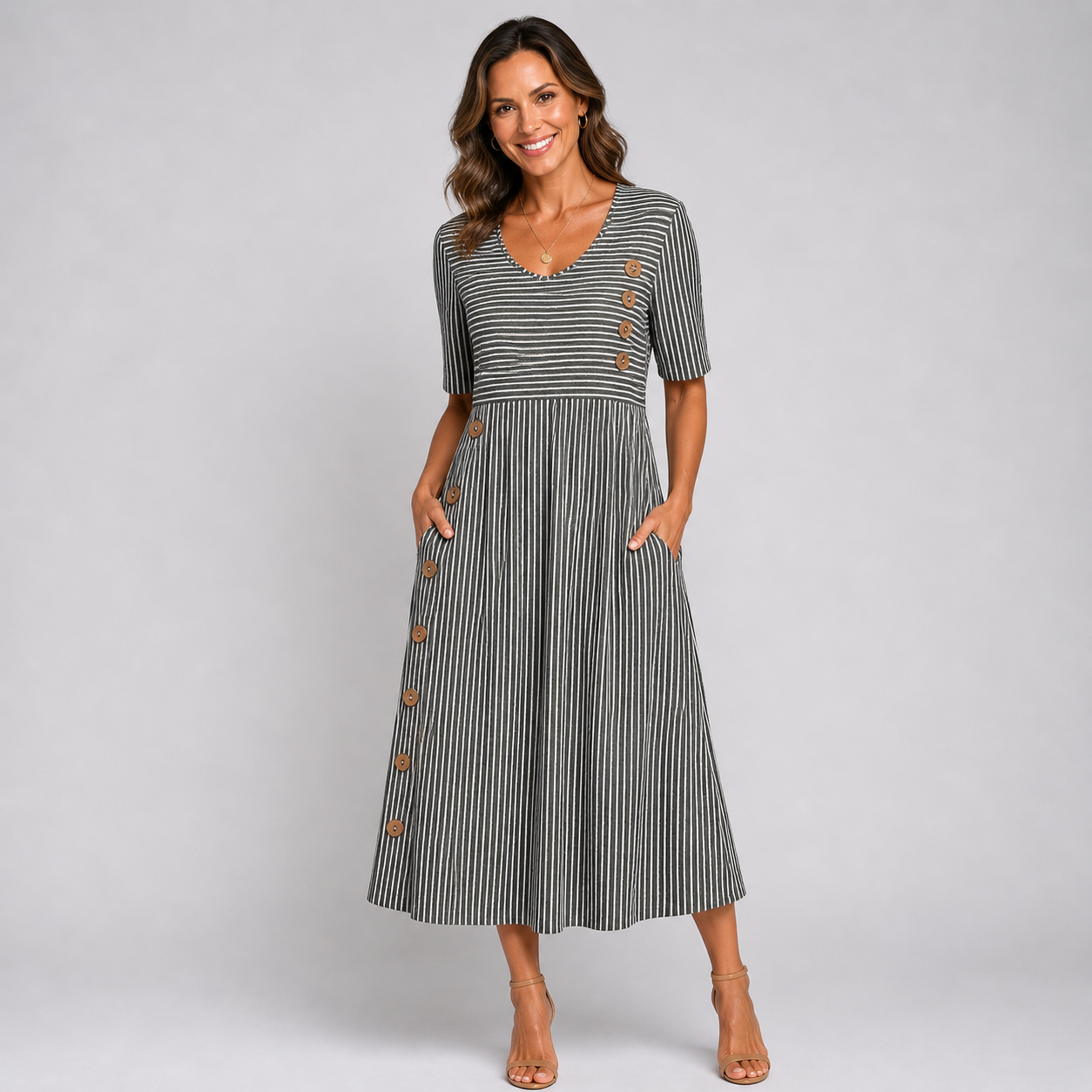 Striped Midi Dress
