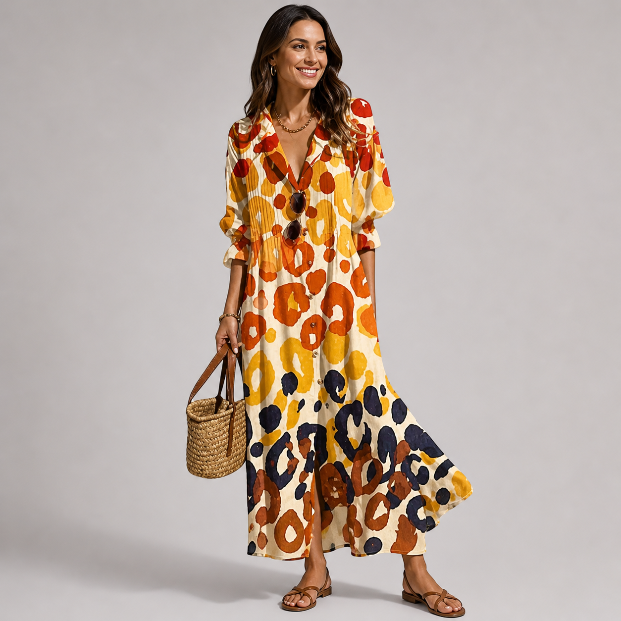 Flattering Maxi Dress with Tummy Coverage
