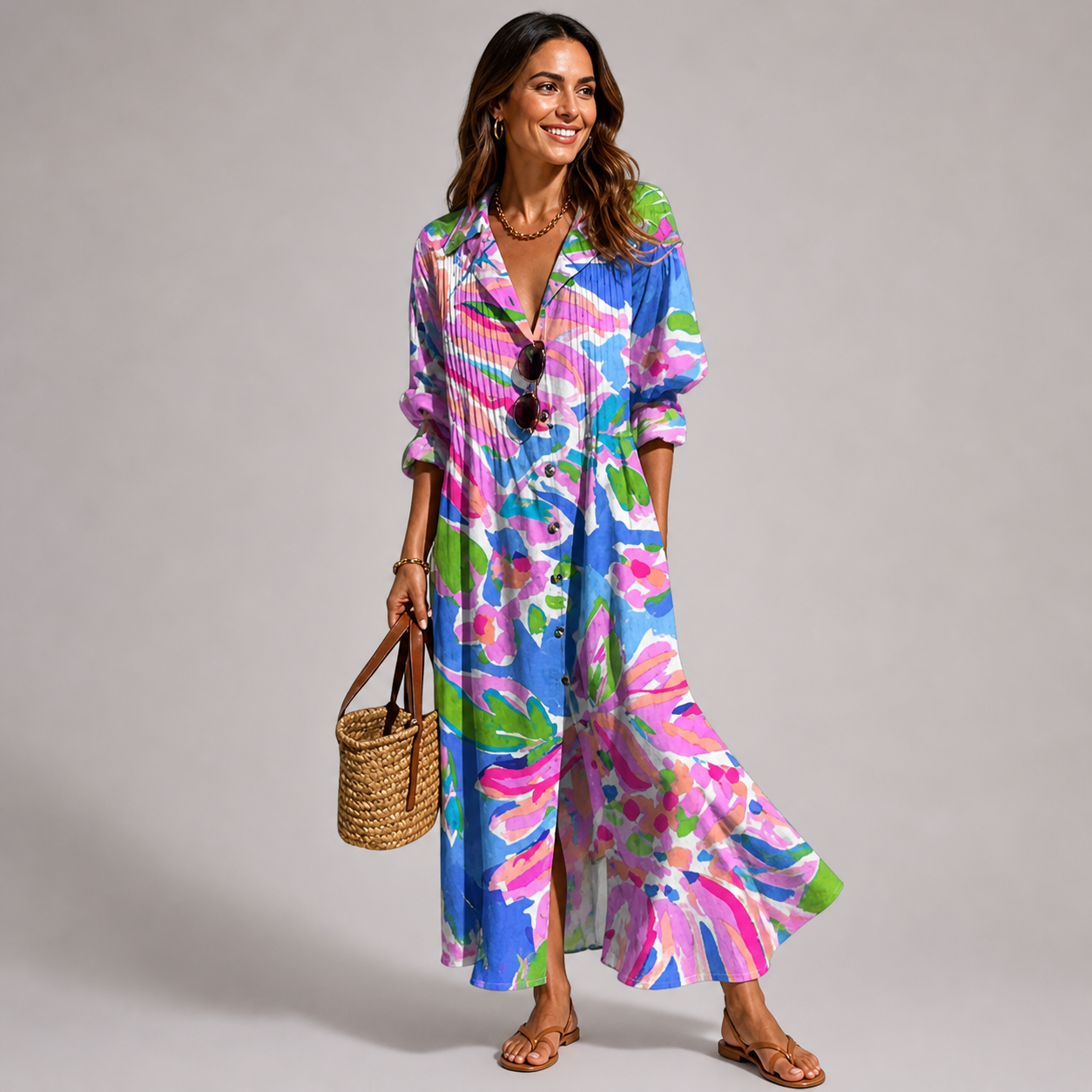 Flattering Maxi Dress with Tummy Coverage