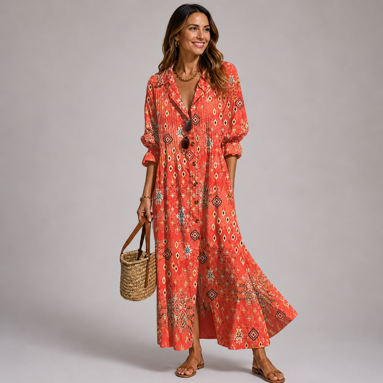 Flattering Maxi Dress with Tummy Coverage