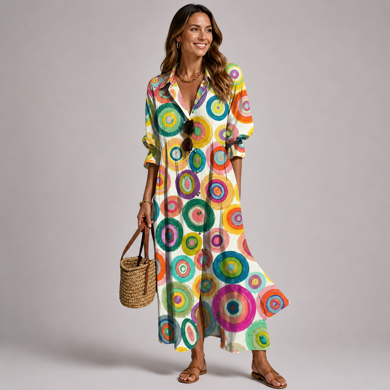 Flattering Maxi Dress with Tummy Coverage