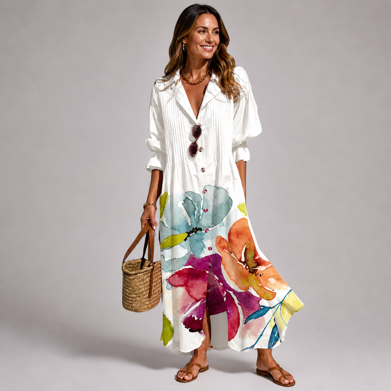 Flattering Maxi Dress with Tummy Coverage