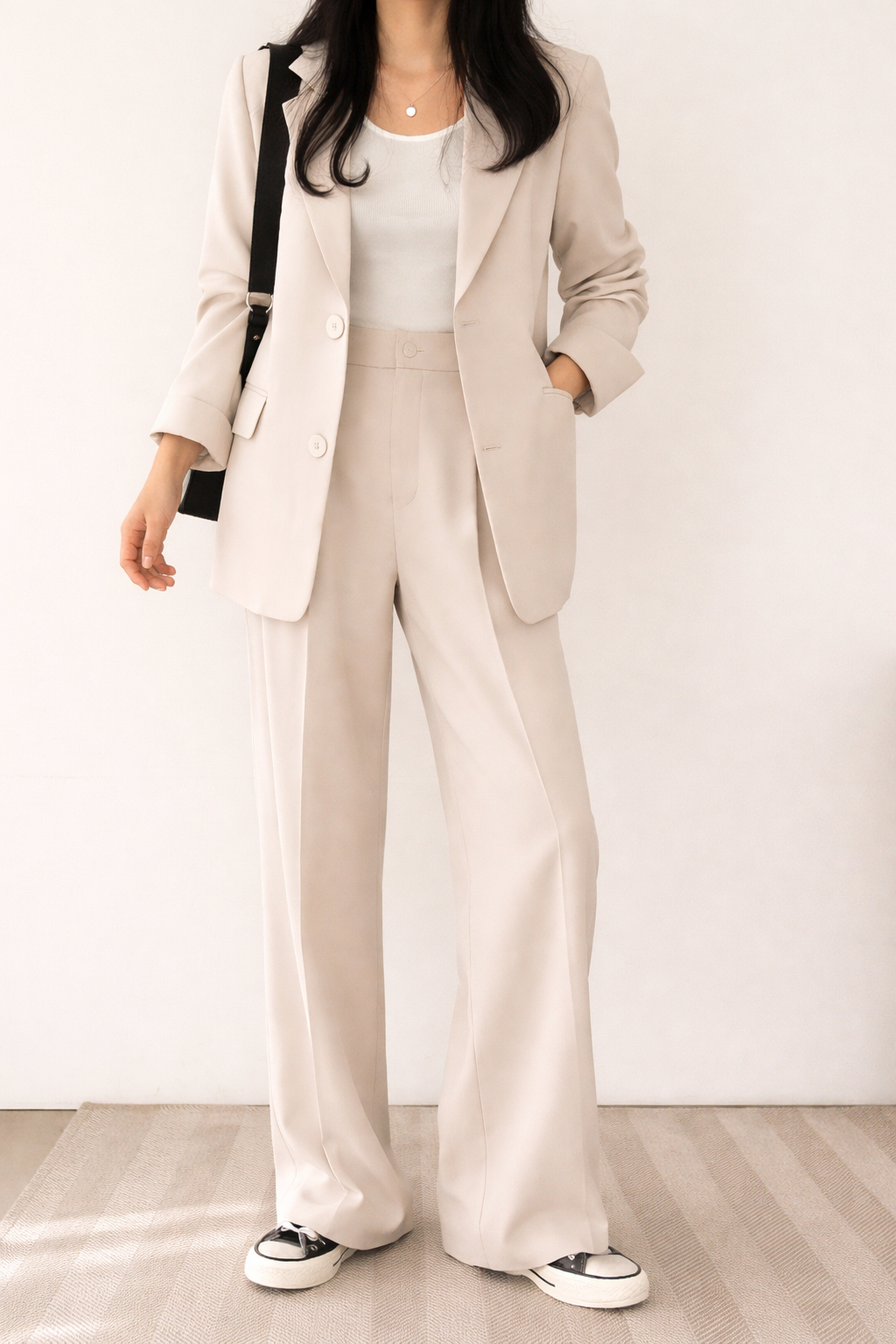 TWEEDELIG DAMESPAK - BLAZER EN PANTALON