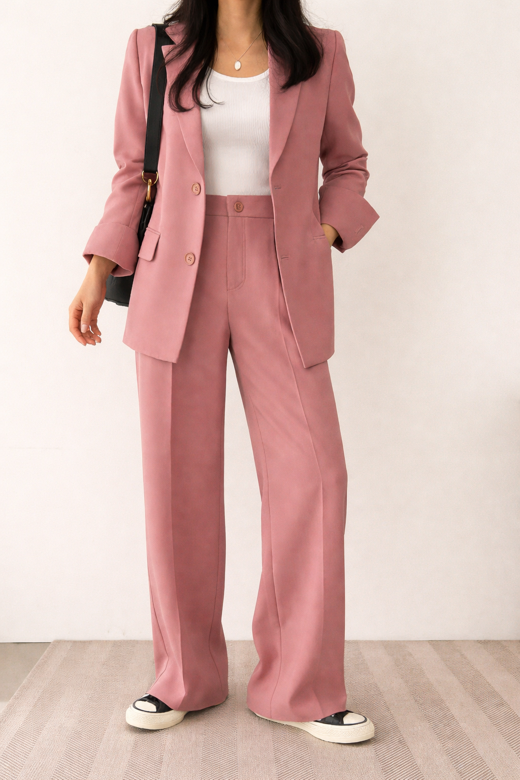 TWEEDELIG DAMESPAK - BLAZER EN PANTALON