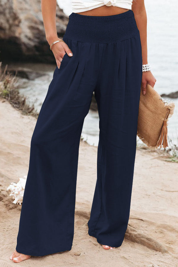 Eloïse | Katoen-Linnen Broek Met Hoge Taille