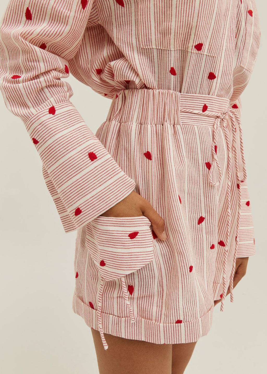 Portofino Stripe Shorts  | White/Red
