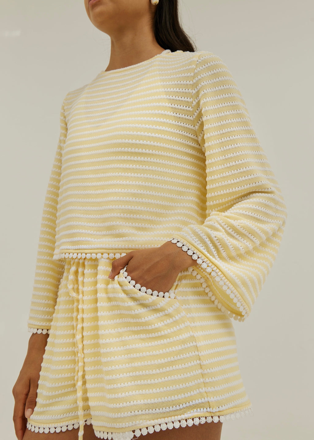 Coco Striped Knit Shorts | Lemonade