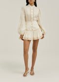 Zaina Linen & Crochet Skort | Cream