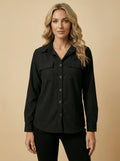 Women’s Corduroy Button Shirt – Classic Collar & Structured Casual Fit