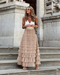 Tule Maxi Rok met Elastische Tailleband