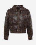 Retro bomberjack van imitatieleer voor dames