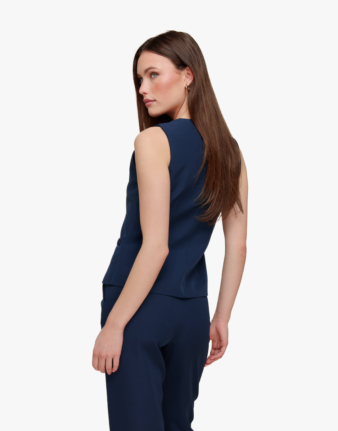 Navy Hoge Knopen - Gilet