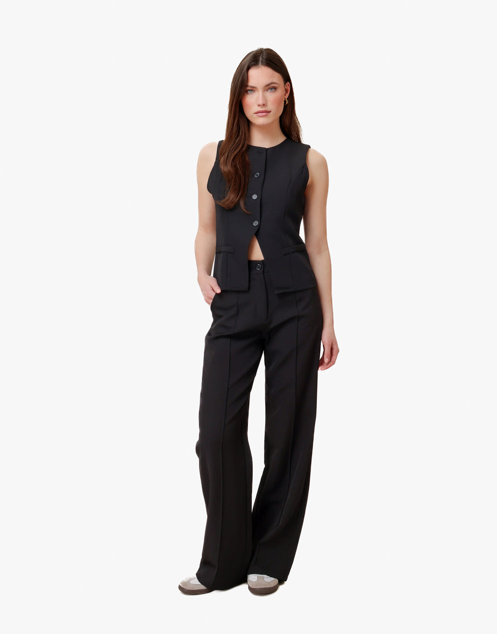 Zwarte Basic Rechte - Pantalon