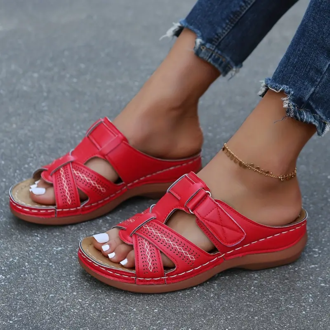 Rosa | Women's Velcro Cut-Out Comfort Sandal
